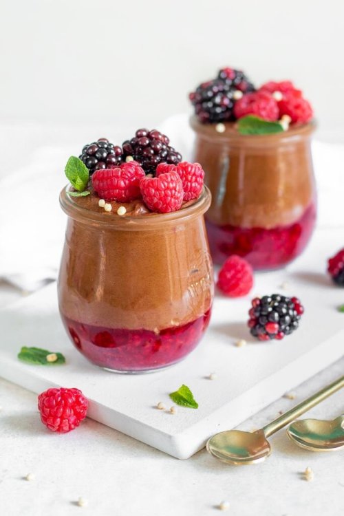 Vegan Chocolate Mousse with Berry Compote | Alchemy Eats