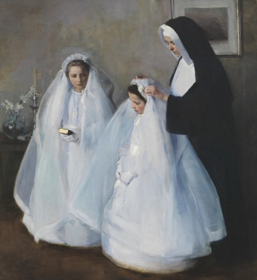 shewhoworshipscarlin:The First Communion by Elizabeth Nourse, 1895, France.