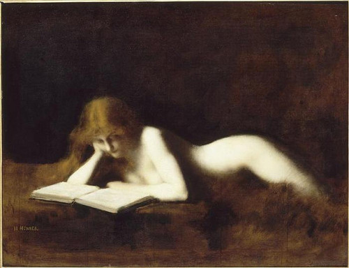 oldpainting:  Jean-Jacques Henner, La liseuse, 1880-90