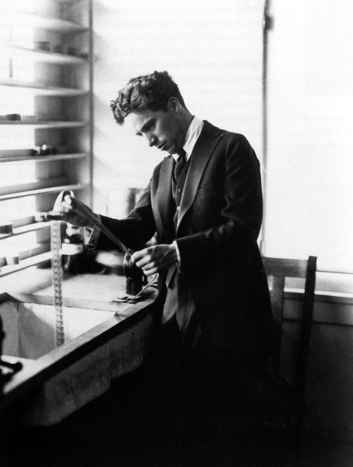 Charlie Chaplin In His Editing Room - Circa 1918