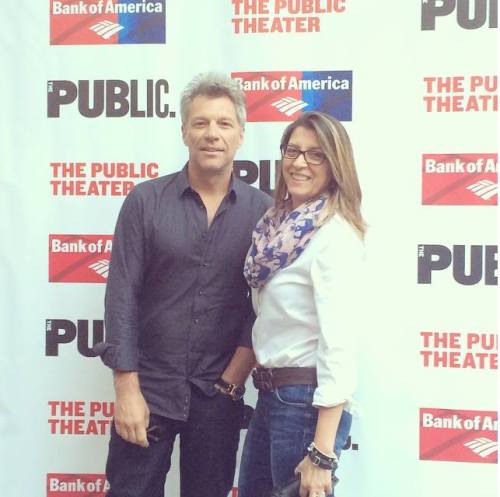 bonjovistalkerblog: publictheaternyJon Bon Jovi and his lovely wife Dorothea are here for tonight&rs