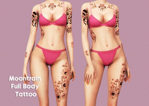 tiosims: MOONTRAIN FULL BODY TATTOO it’s been a long time since i made my last tattoo BGC 3 sw