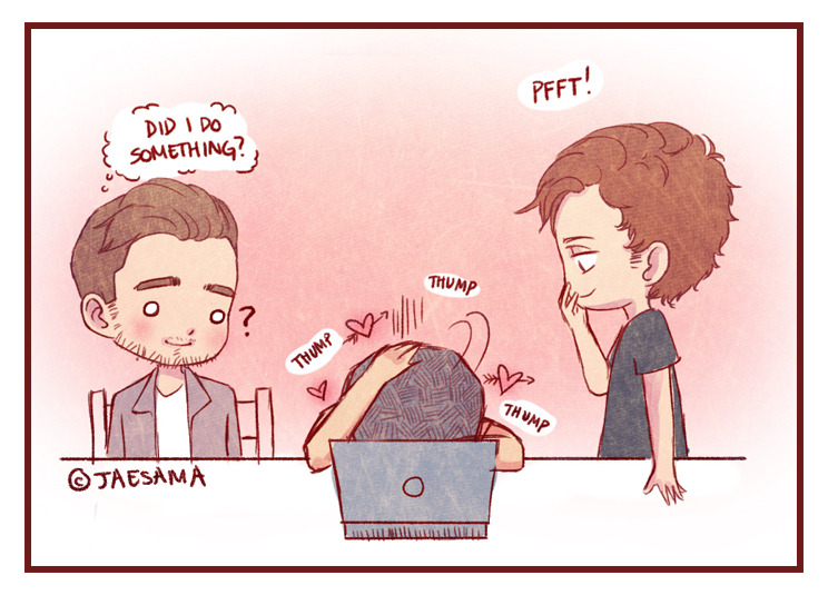 jaesama:  liam:☺💕zayn: 💕😳🙈💕louis: 😏  Awwww
