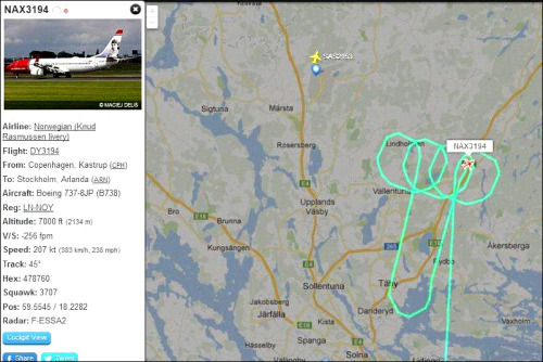 pizzaforpresident: Norwegian pilot draws penis with flight-path. (x)