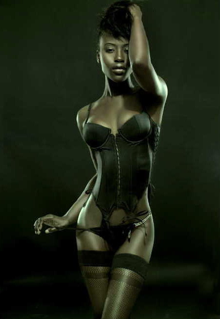 crystal-black-babes:  Ebony Girls in Stocking: Black model Raven Davis (USA) being