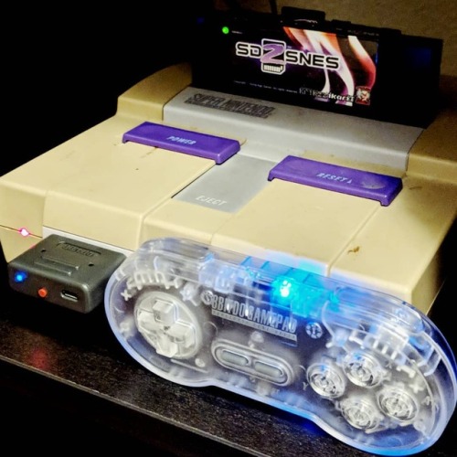 Added a clear @8bitdo wireless controller to my old yellow SNES. Not sure why they opted to mess wit
