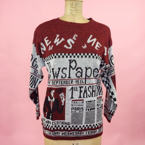 Newsprint Fashion Sweater(more information, more gold)