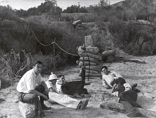 Jack Parsons and friends launching rockets in the Arroyo Seco,1936