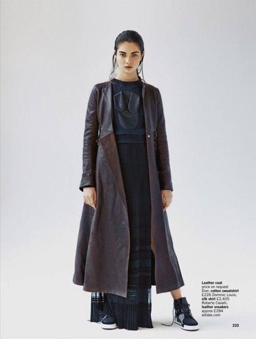 “Back to Black” Glamour UK April 2015. Antonina Vasylchenko by Christopher Ferguson, sty