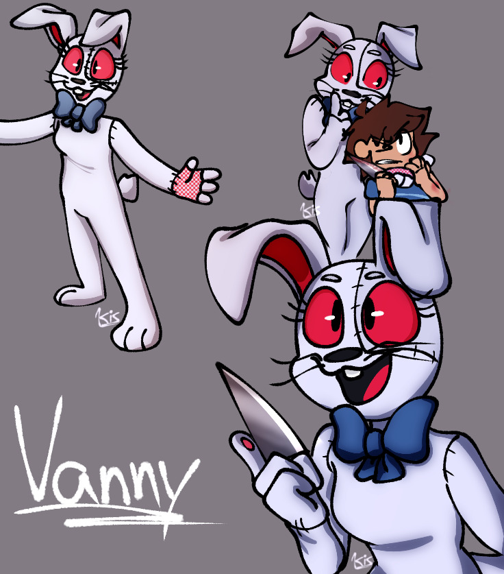 Red In The Dark~ FNAF SB fanart of Vanny about to pounce on an unsuspecting  Gregory 🔪🐇 - ⚠️Please do not steal/repost my art!⚠️ :  r/fivenightsatfreddys