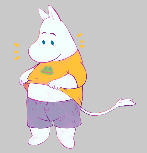 disgusting-little-fella:can’t stop thinking about moomin trying to wear clothes