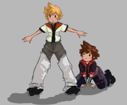 tinyshoopuf:  tinyshoopuf: I drew this a few weeks ago when @breathstill and @yunalesca were joking about Roxas popping out to help Sora like Mickey did in KH2 and uhhh. turns out that’s exactly what happens Ain’t that the truth