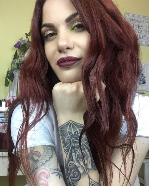 #me #tattoo #inked #girlswithtattoos #redhair #piercing #makeup