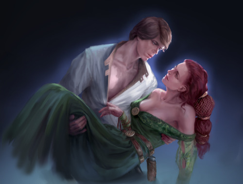 jainadurron: myevilmouse: I commissioned @ymirr-art-blog for a Gone With The Wind-inspired Luke/Mara