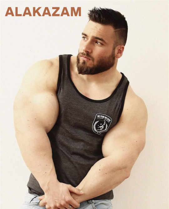 alakazam1988:  He’s still a little shy about his recent muscle growth, but he will