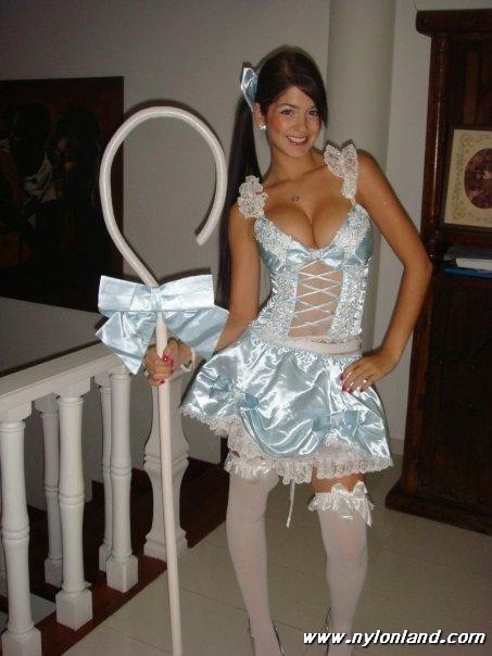 Sexy girls in slutty halloween costumes