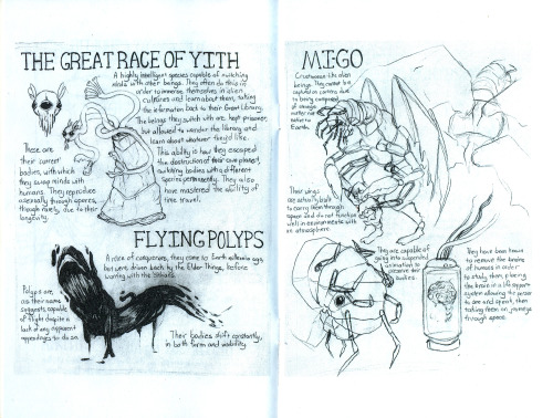 shutupshea:The zine I made for my illustration class, a sort of bestiary based on the Lovecraft Myth