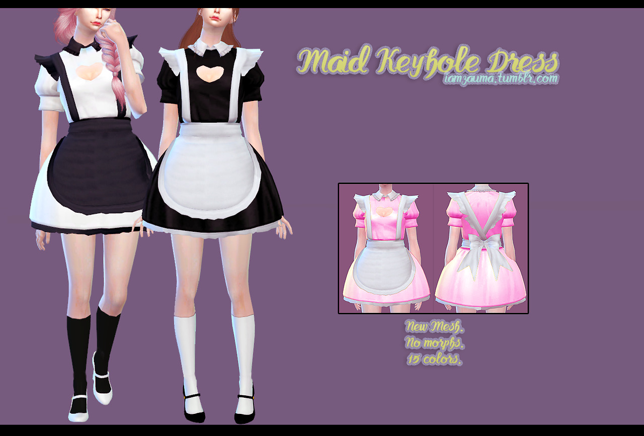 Iamzauma Ts4 Maid Keyhole Dress Love 4 Cc Finds