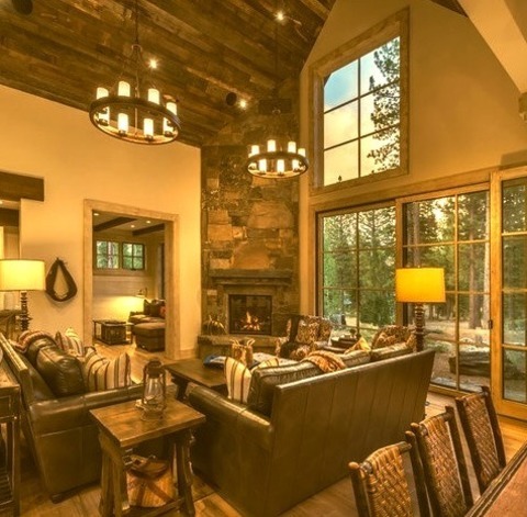 Open Living Room In SacramentoPhoto Of A Large Living Room In A Formal, Open-concept Mountain Setting