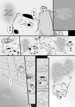 theguineapig3:  Ojisama to Neko: “I’m right here.”[Original comic can be found on Twitter HERE]I went ahead and put the translation on the original comic, just because it’s good practice for me as I work on my own comics and art. It forces me