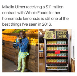 erykahisnotokay:  lagonegirl:    After getting stung by bees when she was four, Mikaila Ulmer’s fear of bees shifted to a fascination. Ulmer became an activist after she learned how crucial honeybees are to sustaining life.     She’s a great kid with