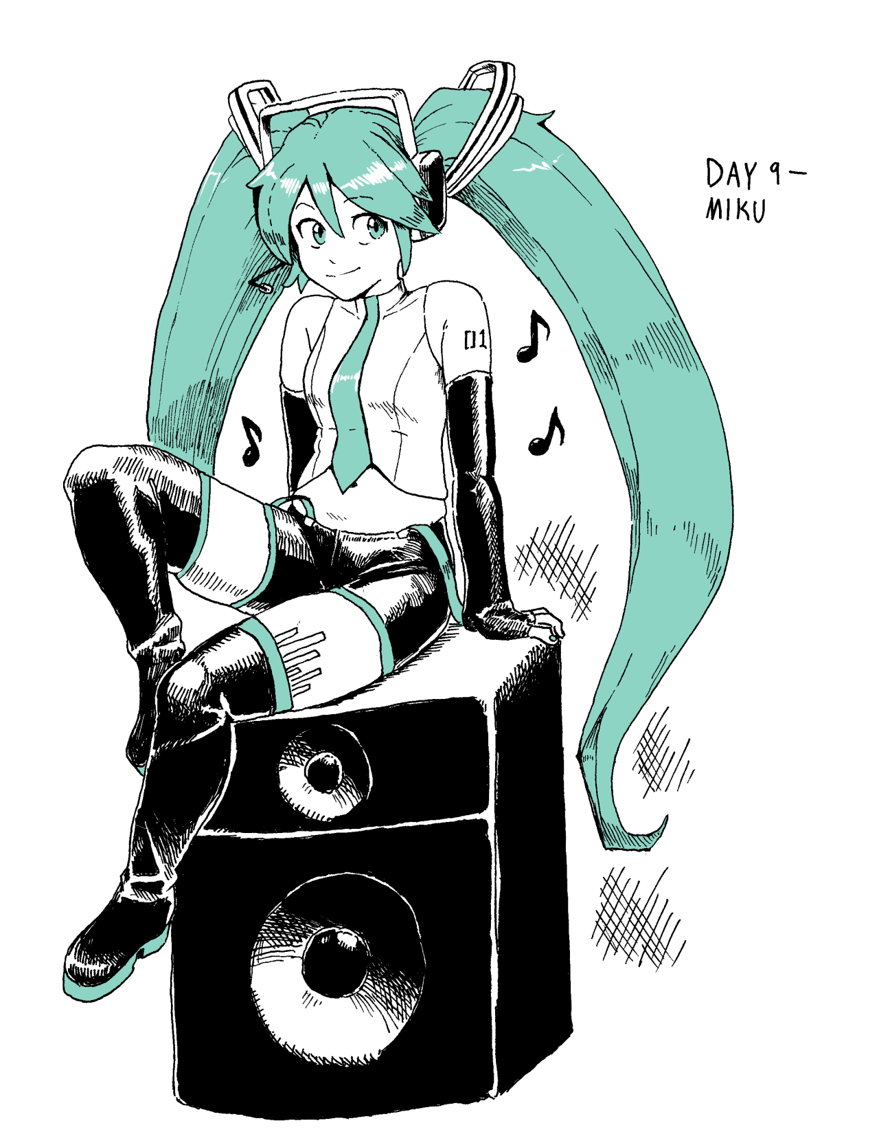 Miku fan art from Inktober