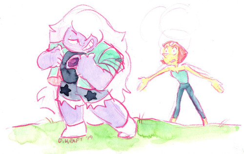 gracekraft:All my art for the latest Pearlmethyst Week!Day 1 - “Pranks”Day 2 - “Confession”Day 3 - “