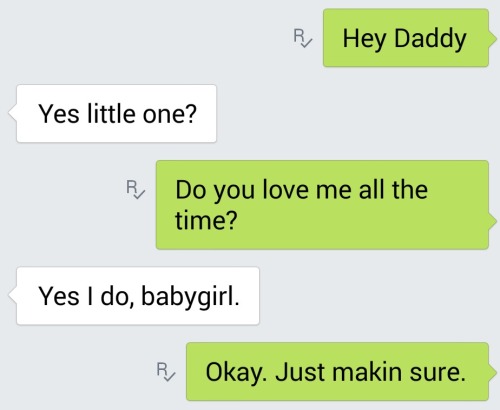 loner1330:   ouranophobicx:  daddyinmypocket:  This is like what I want to say every day!!  I want my own little ):  Dawwwww ^-^ 