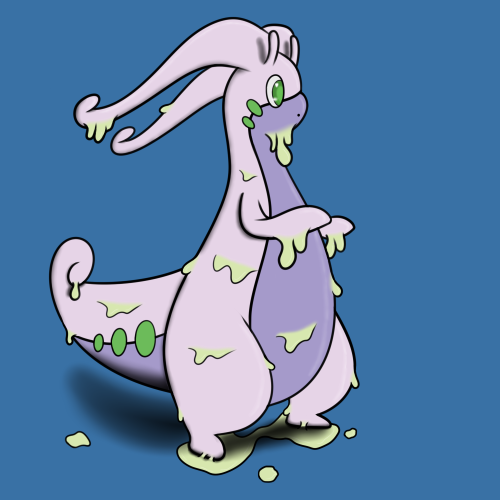 ITS A GOODRA I got pokemon x about a week ago, and its my first pokemon game ever, and I’ve never really followed it, so its all new to me. But I’m liking it a lot and my favorite is Goodra :3 So this is also my first pokemon drawing ever!