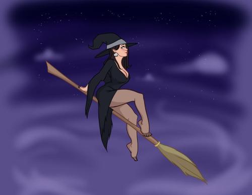 Sexy Witch pinup by thecosbinator