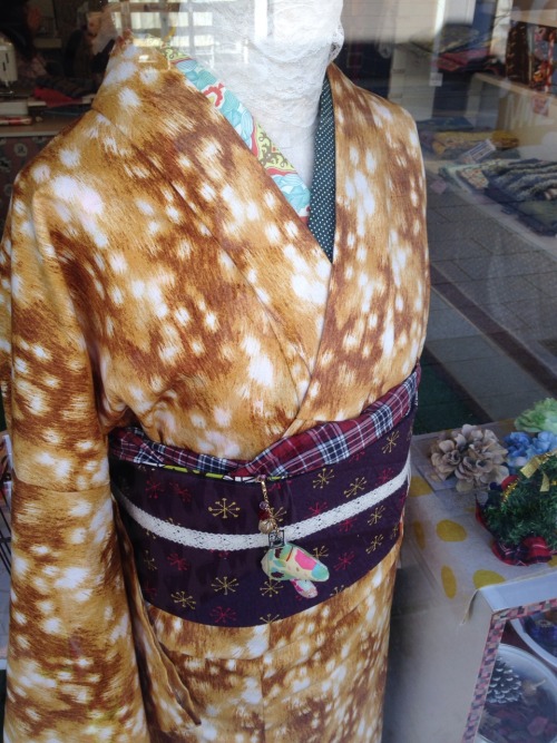 letslovekimono:Deer pattern kimono ¥21000.