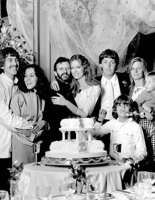 Happy Anniversary Ringo and Barbara…The happy couple at their wedding, with the Harrisons and
