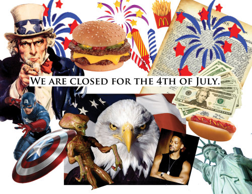 kikiarty:  my boss asked me to make a sign for how we’re close for the 4th 