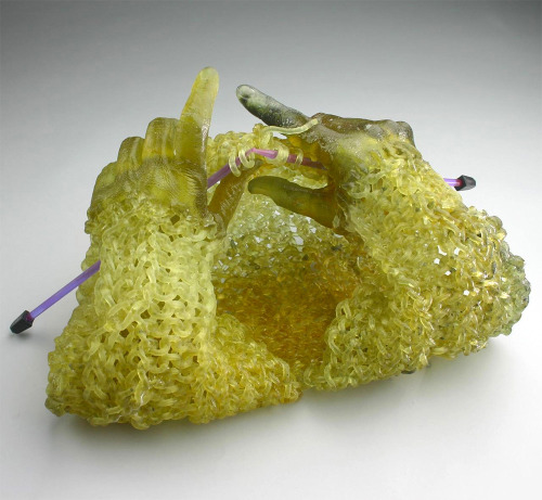 spookysynestheticastiel: archiemcphee: Seattle-based artist Carol Milne knits with glass, or rather,