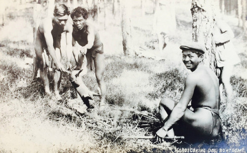 XXX Igorot cooking dog. Bontoc, Mountain Province. photo