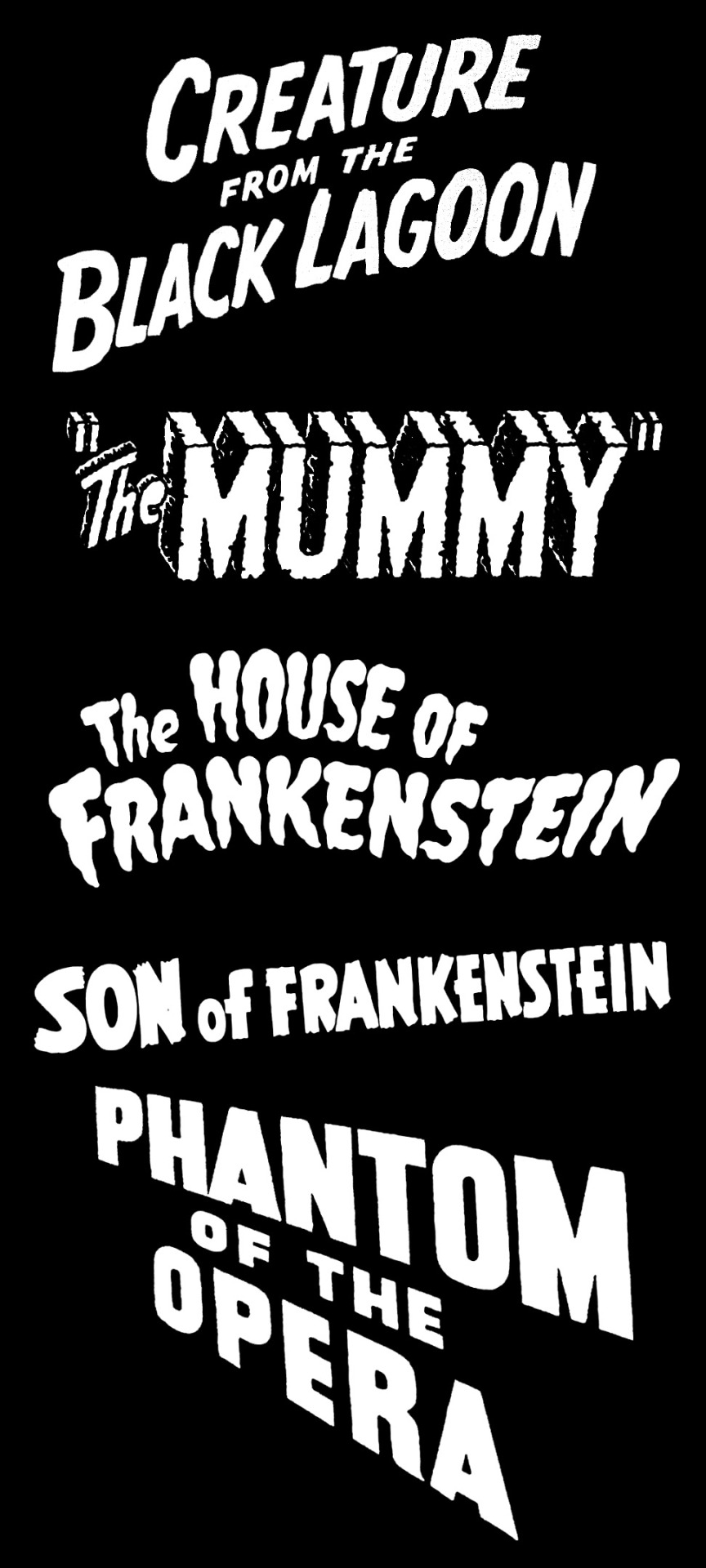 hatandpipe:  UNIVERSAL MONSTERS movie logos. 