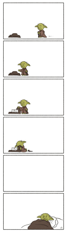 kurtssingh: Yoda found that expired birthday cake under Qui-gon’s spare cloak. —There wa