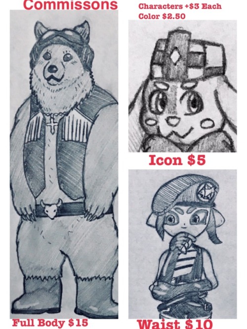 artbrothers2128: artbrothers2128: Will Draw -Paper: Pencil Sketches (Color pencils if colored) -OCs 