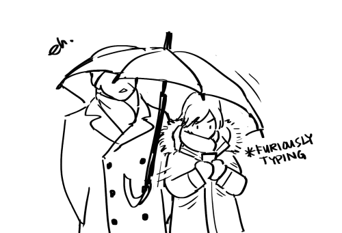 fuyoart: Sherry insists on holding the umbrella