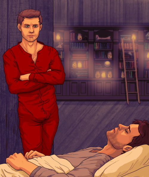 My Western AU art for this year’s Dean/Cas Reverse Bang, in which I partnered with @violue. It was a