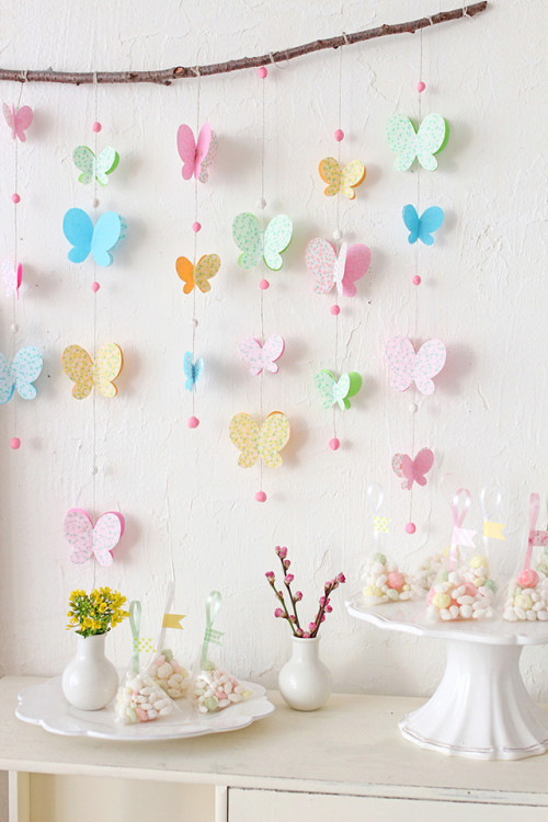 Party Decoration Ideas on Tumblr: DIY Paper Butterfly Decoration: Great  Picture Tutorial, from Klastyling.
