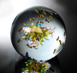 culturenlifestyle:  New Jersey-Based Artist Paul Stankard Creates Paperweights Bursting With Beauty These translucent orbs, bursting with beauty and the presence of nature were created by New Jersey-based artist Paul Stankard, the father of modern glass