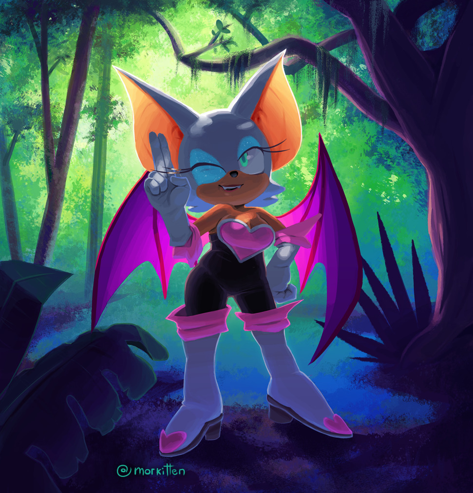 morkittenart: I just had an urge to quickly draw Rouge the Bat, thinking how much
