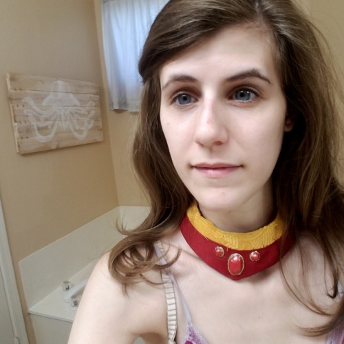 Here&rsquo;s the finished view of my Fire Nation Katara necklace. Still need to work on the brac