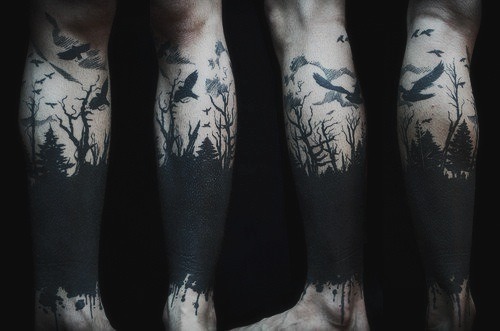 Black Geometric Half Sleeve Tattoo By... - Bloody Art Tattoo | Facebook