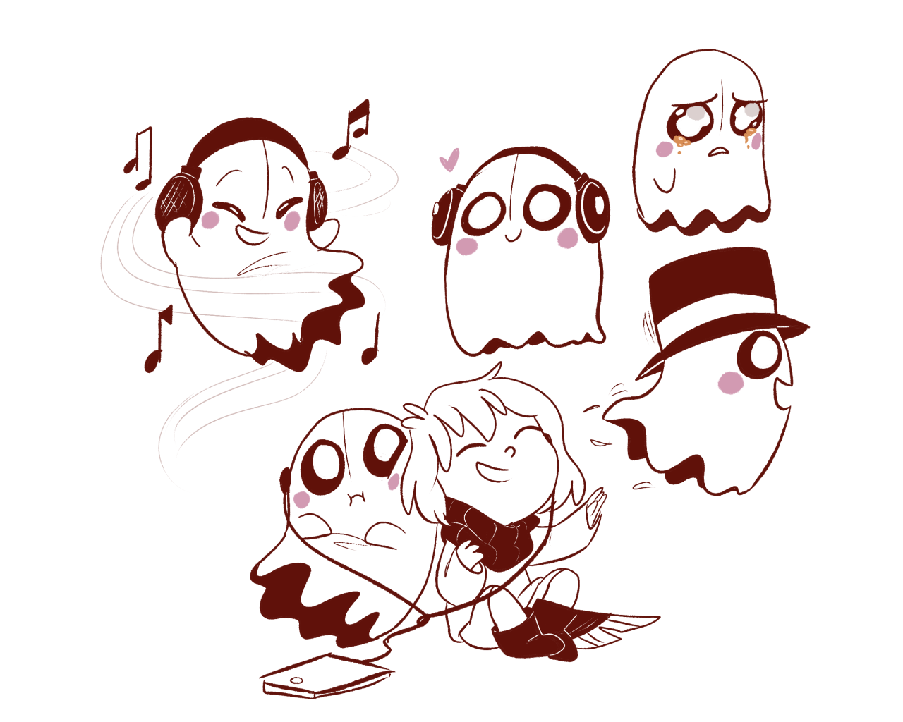 mudkipful:  doodled some Napstasmol (younger version of napstablook by my friend)