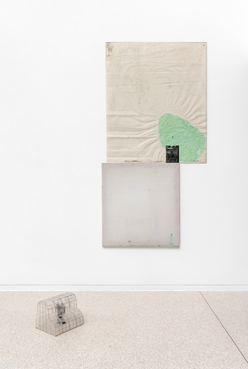 oculablog:Ian KiaerEndnote ping, (J-L Cheret), 2020Acrylic, pencil, bleached cotton, calico, ink-jet