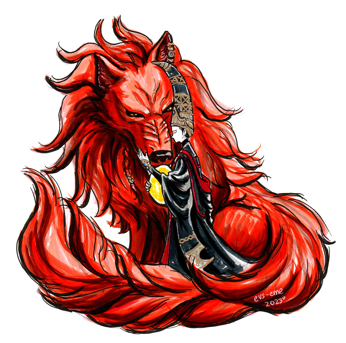 Lesser Red Wolf of Radagon Art - Elden Ring Art Gallery