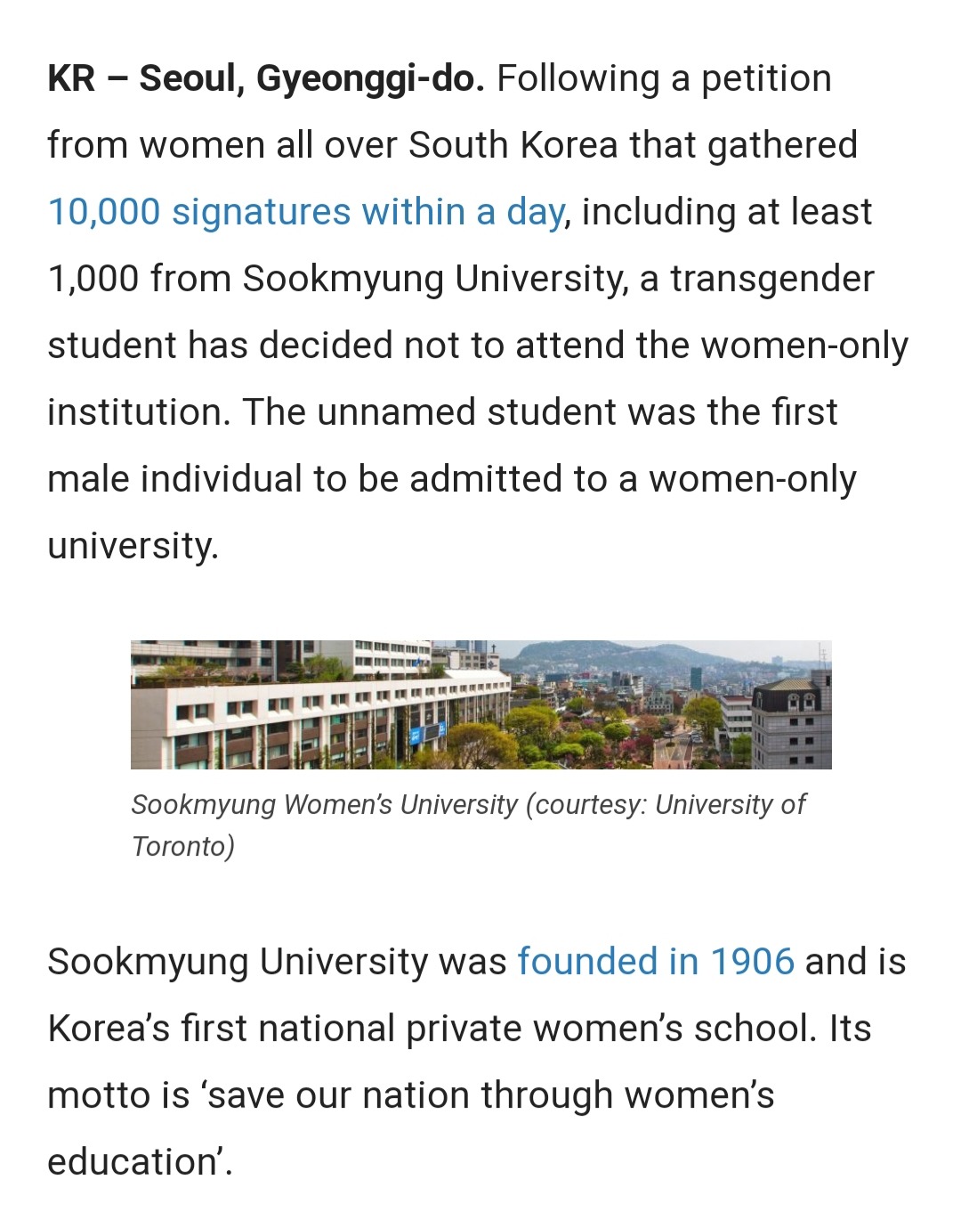 After Thousands of Women Object, Male Student Withdraws from Women-Only University