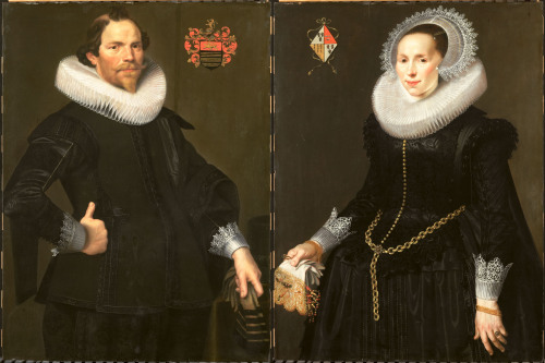 history-of-fashion:ab. 1622-1629 Nicolaes Eliasz. Pickenoy - Portrait ofPieter van Son and his wife 